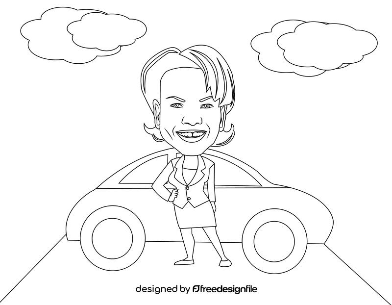 Condoleezza Rice black and white vector