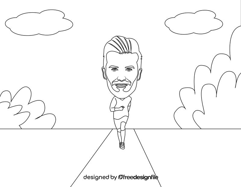 David Beckham black and white vector