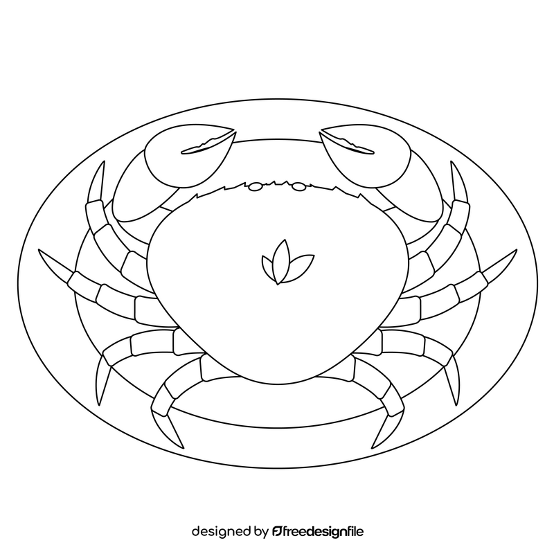 Chilli crab food black and white clipart
