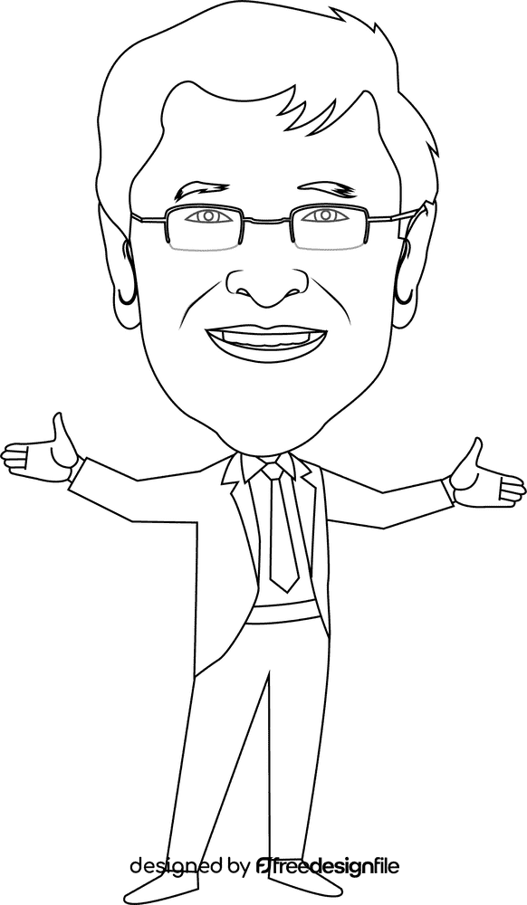 Bill Gates black and white clipart