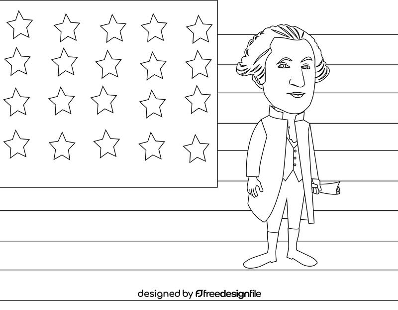 George Washington black and white vector