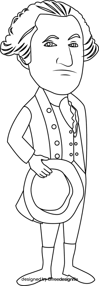 George Washington Cartoon black and white clipart