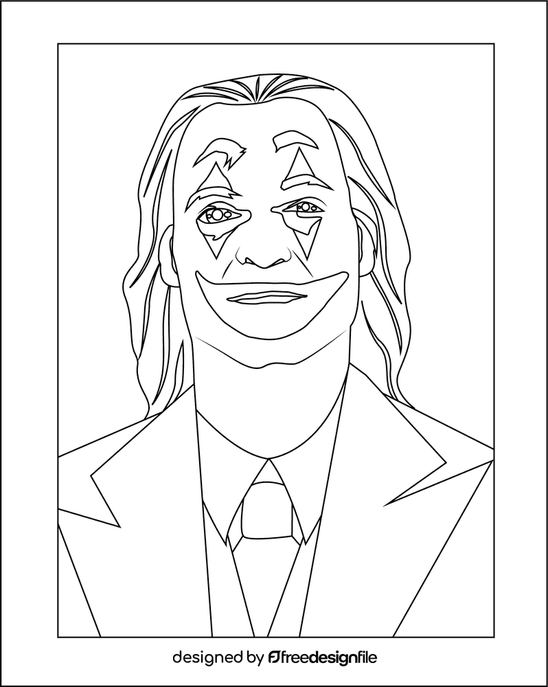 Joaquin phoenix joker black and white clipart