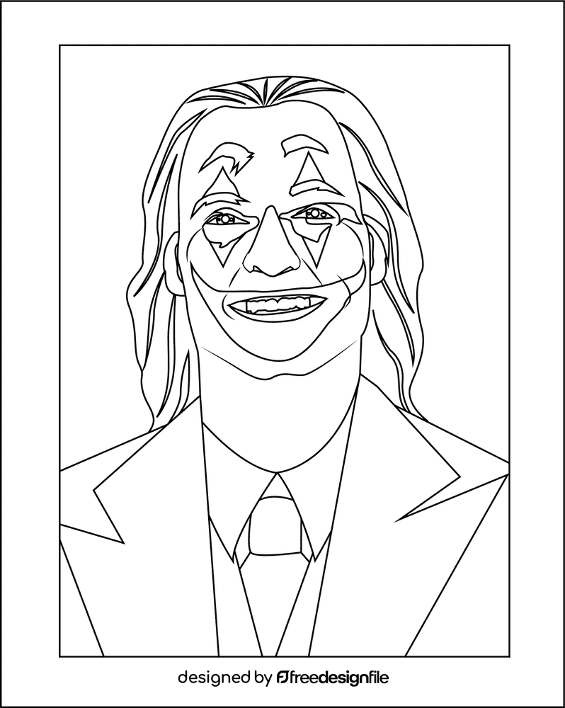 Joaquin Phoenix Joker black and white clipart