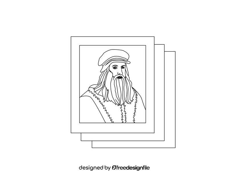 Leonardo da vinci black and white vector