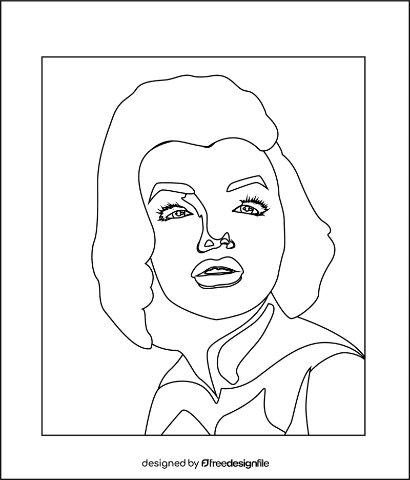 Marilyn Monroe black and white clipart