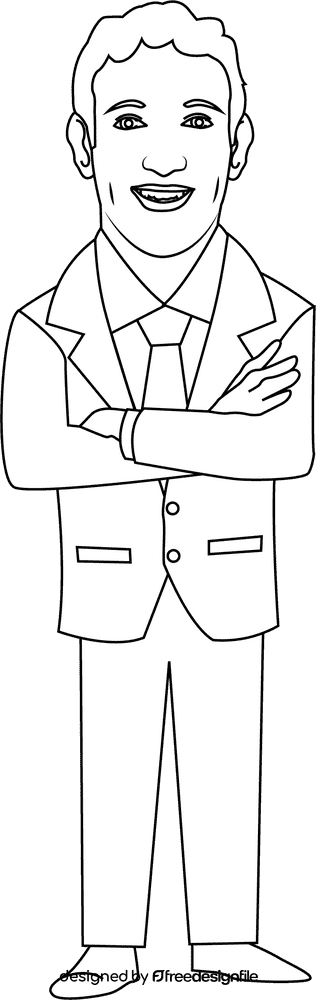 Mark Zuckerberg black and white clipart