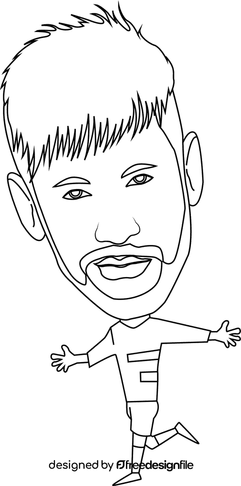 Neymar jr black and white clipart