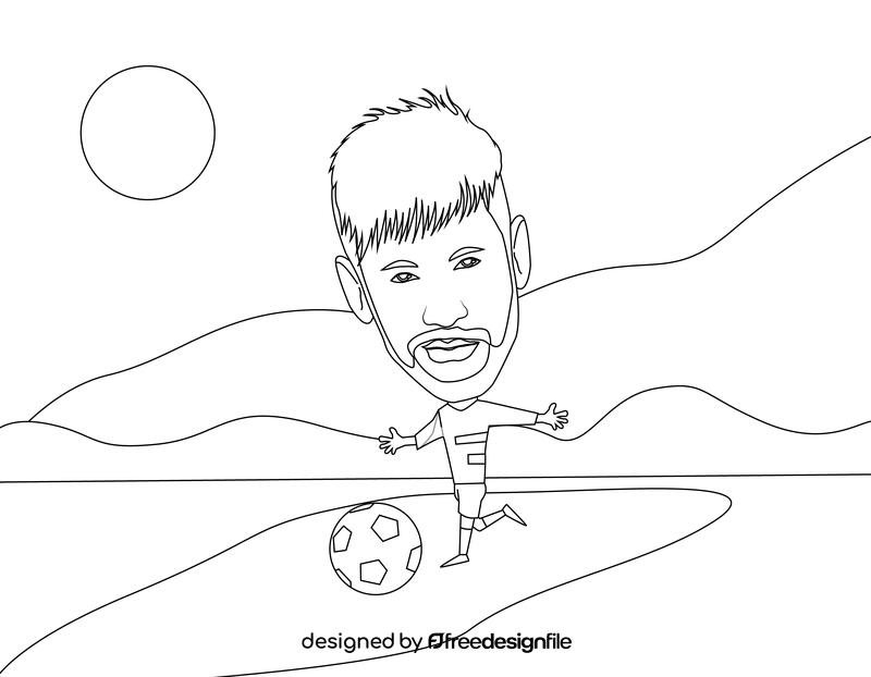 Neymar jr black and white vector