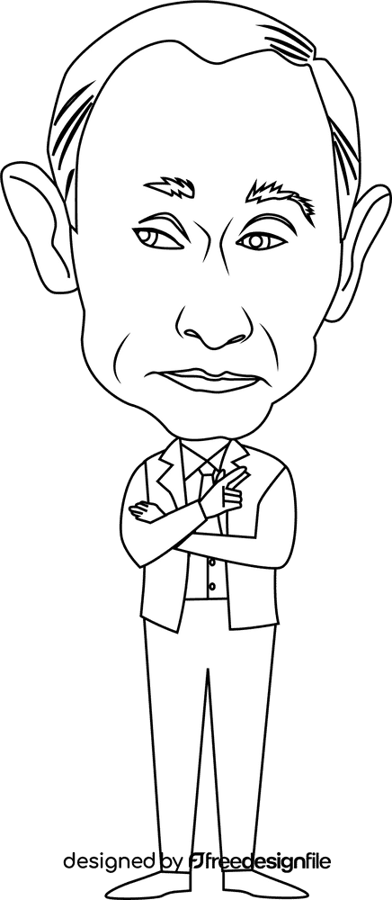 Vladimir putin black and white clipart