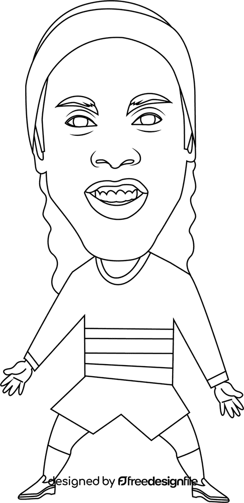 Ronaldinho black and white clipart