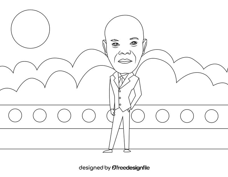 Samuel Jackson black and white vector