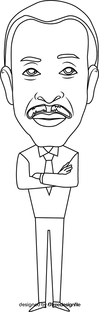 Al Sharpton Cartoon black and white clipart