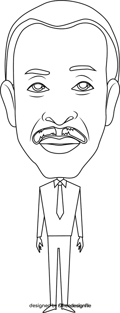 Al Sharpton black and white clipart