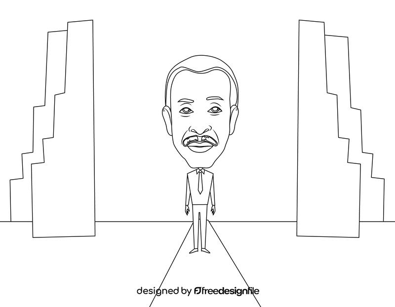 Al Sharpton black and white vector