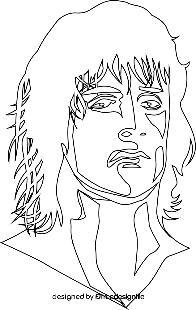 John Rambo black and white clipart