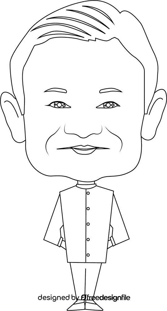 Jack Ma black and white clipart