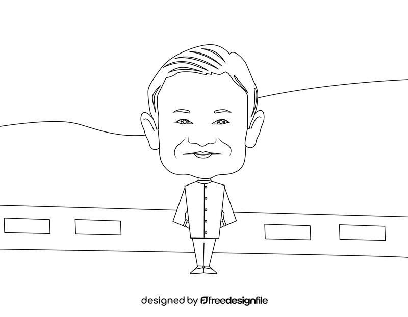 Jack Ma black and white vector