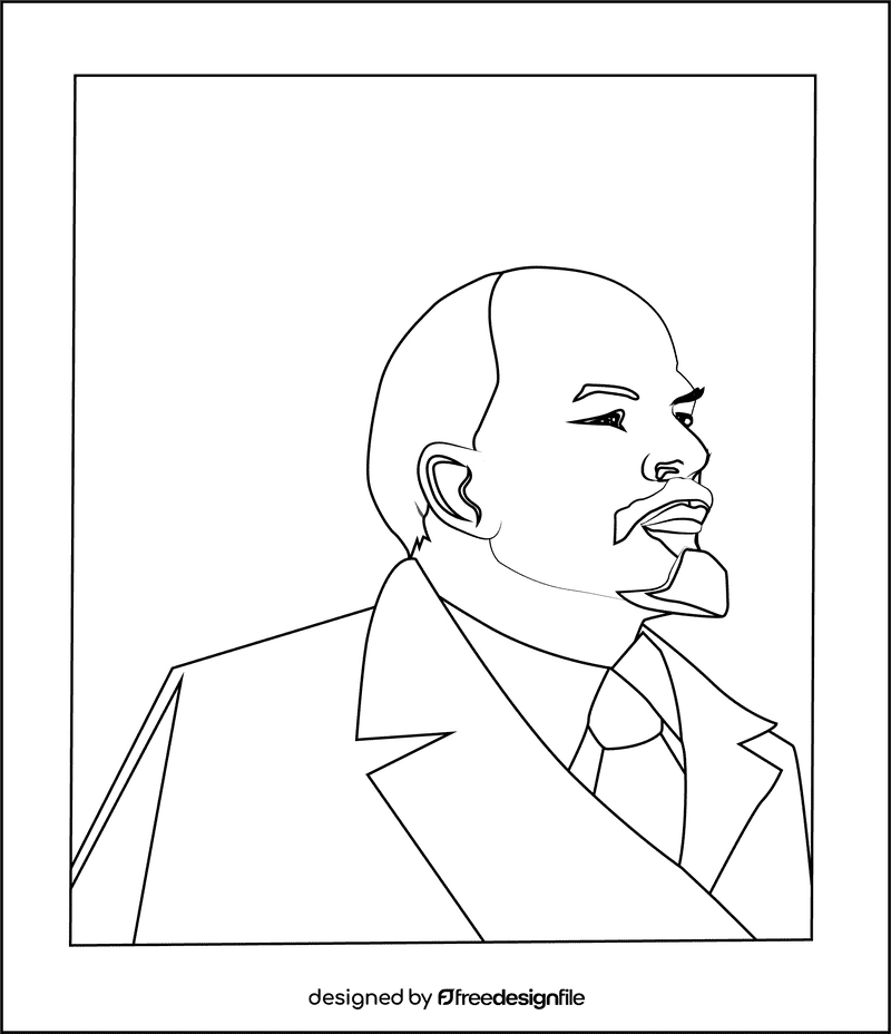 Vladimir Lenin black and white clipart