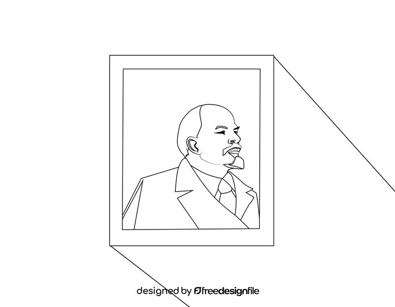 Vladimir Lenin black and white vector