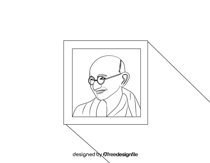 Mahatma Gandhi black and white vector