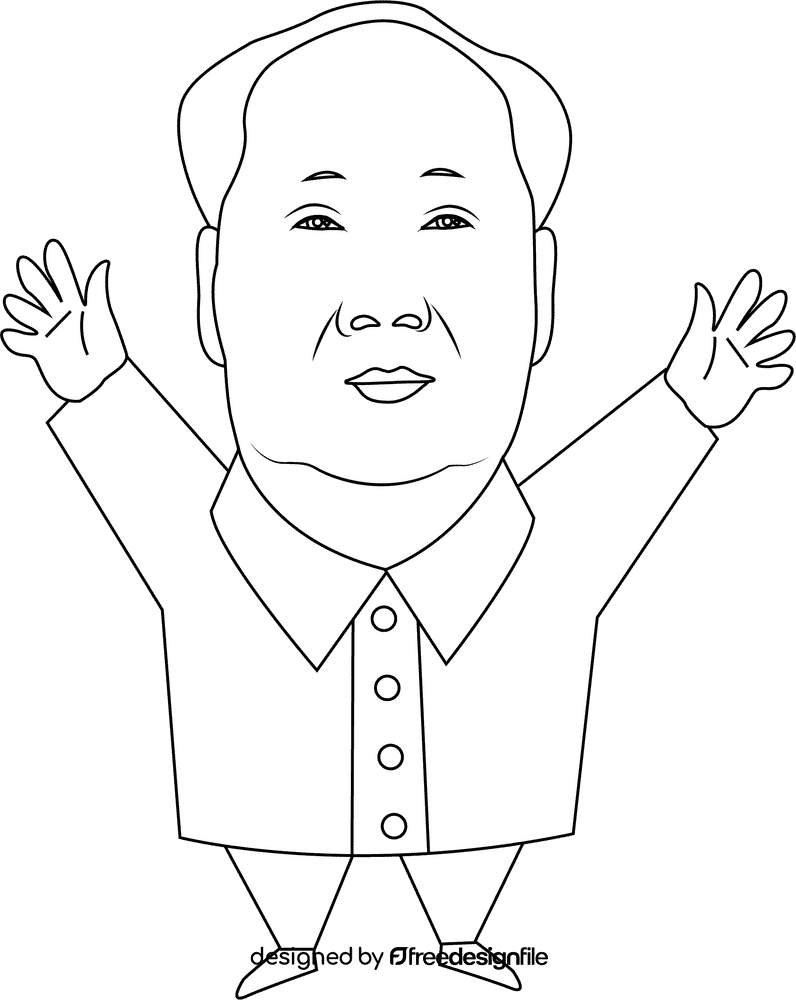 Mao zedong black and white clipart