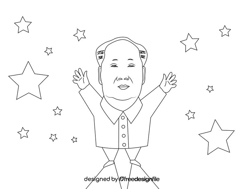 Mao zedong black and white vector