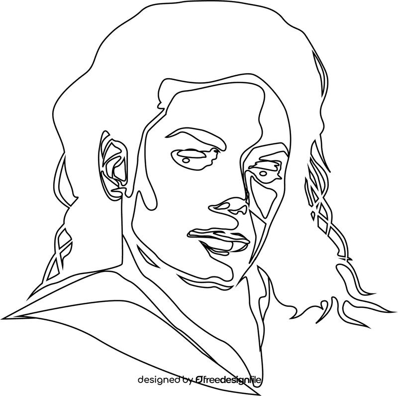 Michael Jackson art black and white clipart