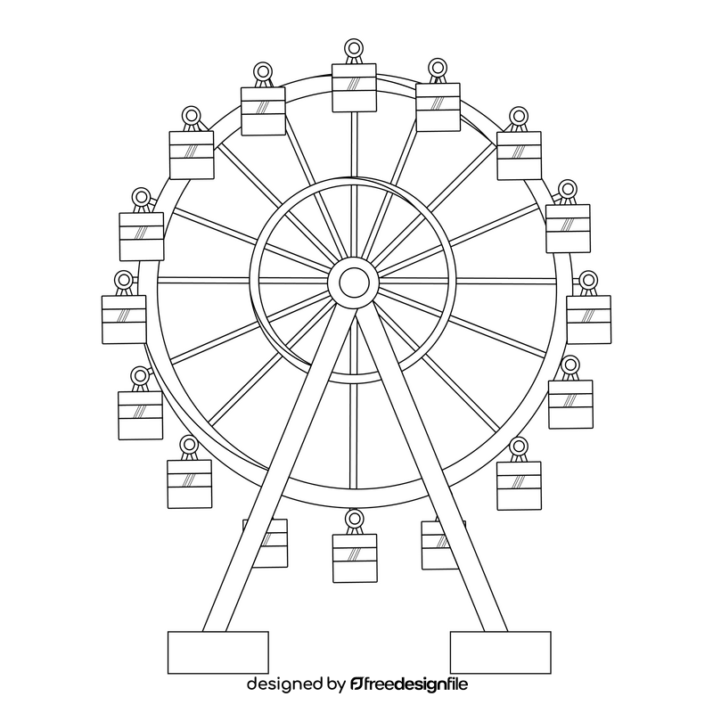 Singapore Flyer black and white clipart