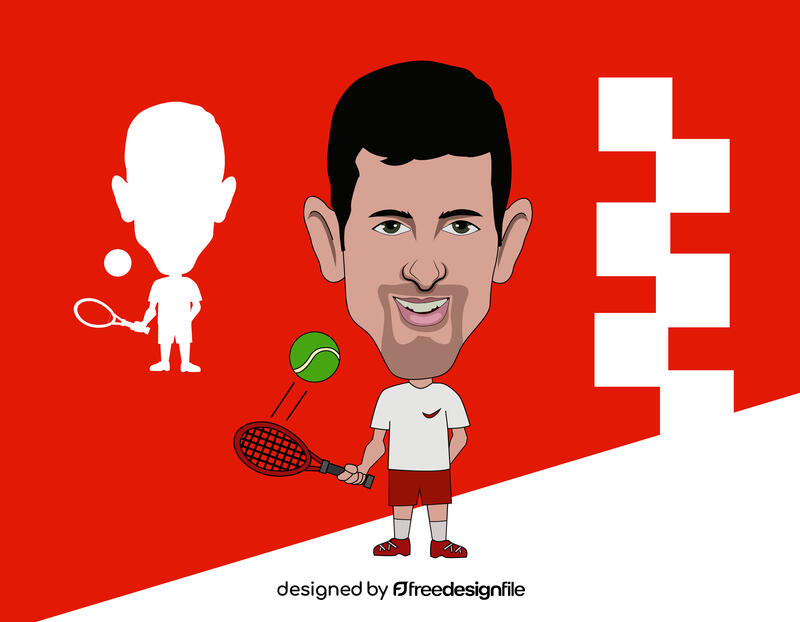 Novak Djokovic Cartoon vector