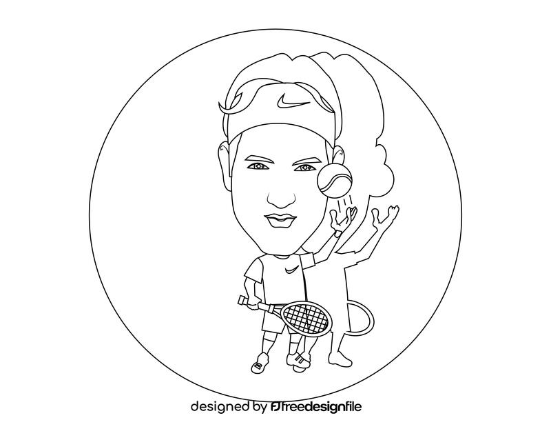 Roger Federer black and white vector