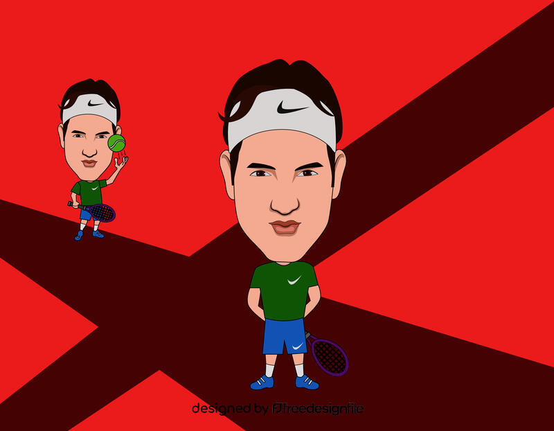 Roger Federer Cartoon vector