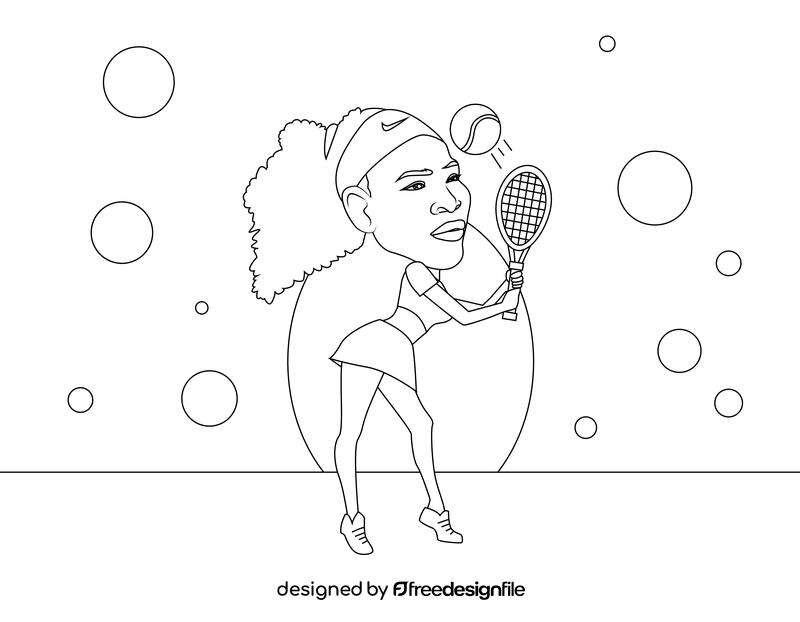 Serena Williams black and white vector