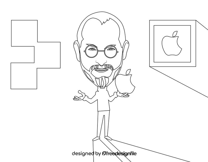 Steve Jobs black and white vector