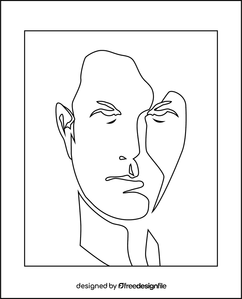 Steven Seagal black and white clipart