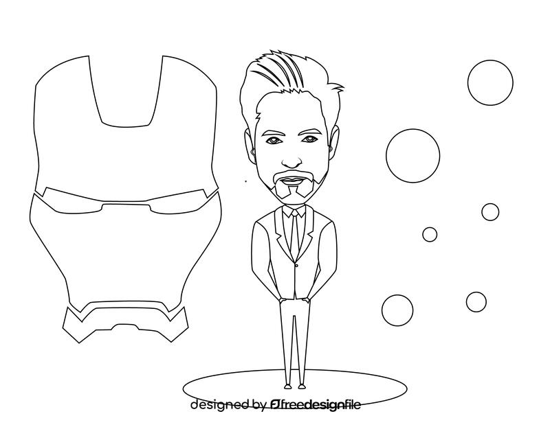 Tony Stark black and white vector