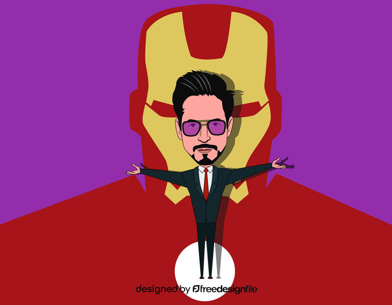 Tony Stark Cartoon vector