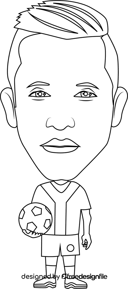 Alexis Sanchez black and white clipart