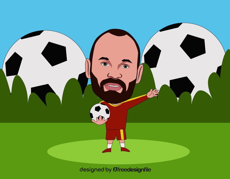 Andres Iniesta Cartoon vector