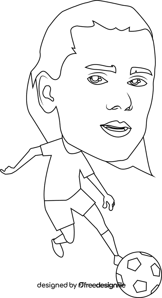 Antoine griezmann Cartoon black and white clipart