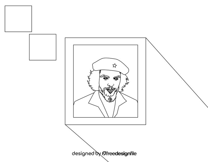 Che Guevara Portrait black and white vector