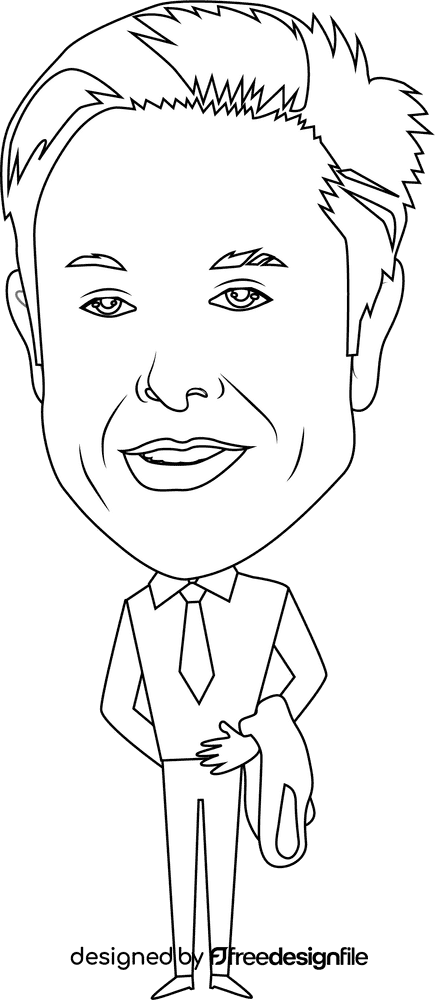 Elon Musk black and white clipart