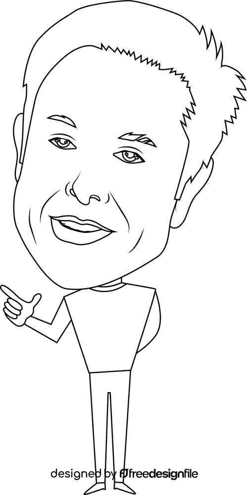 Elon Musk Cartoon black and white clipart