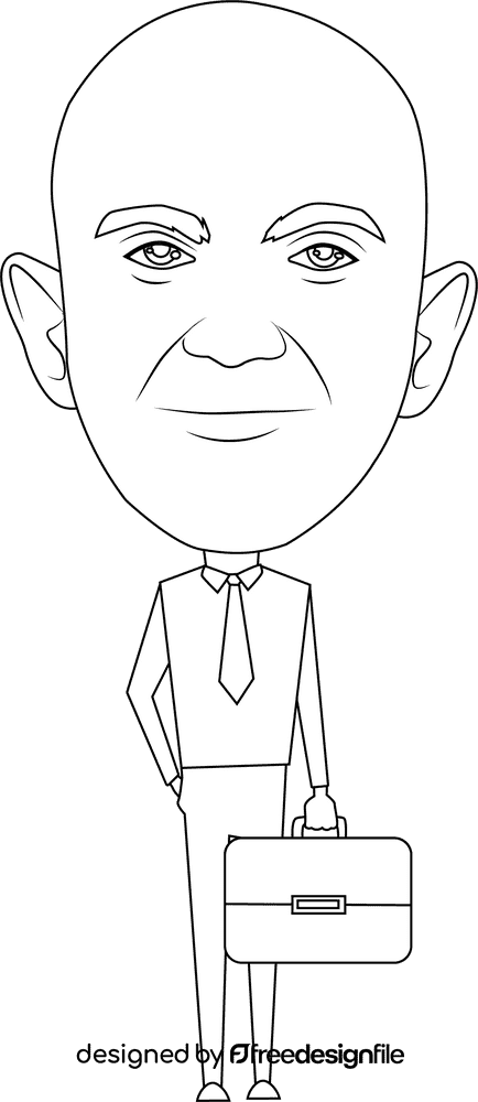 Jeff Bezos black and white clipart