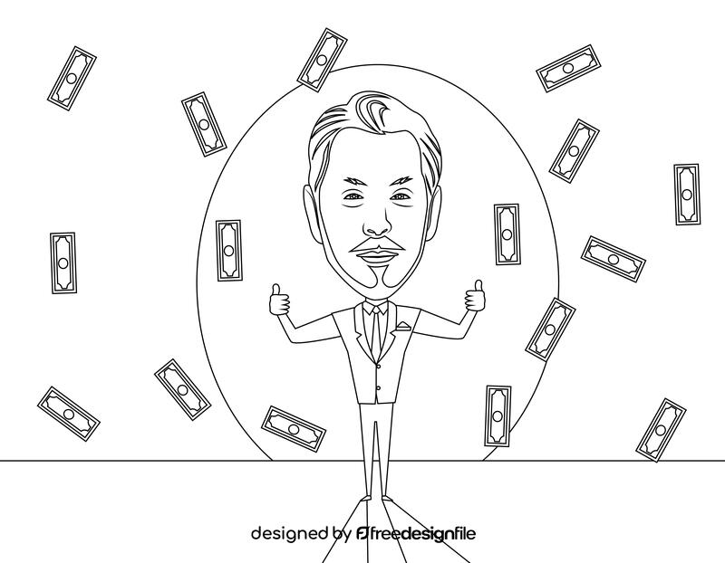 Larry Ellison black and white vector