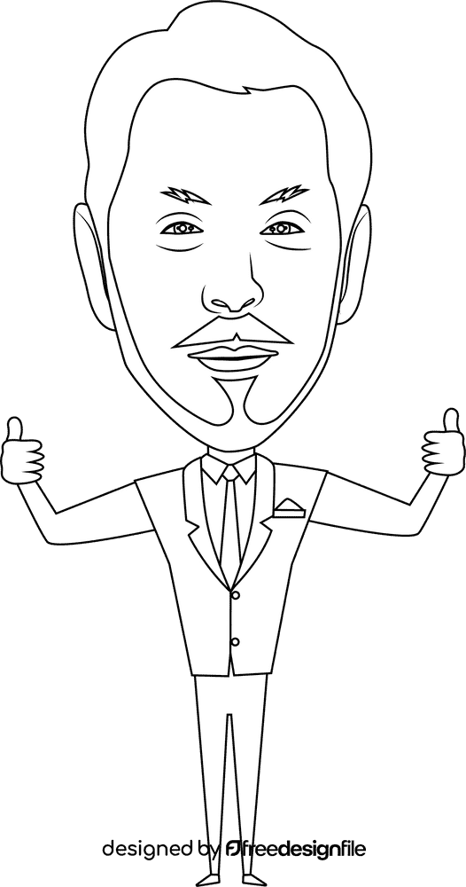 Larry Ellison black and white clipart