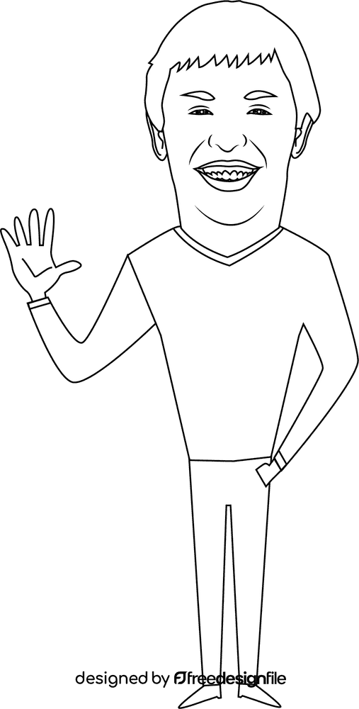 Larry Page Cartoon black and white clipart