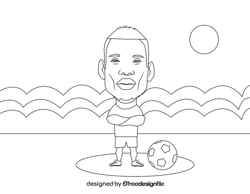 Paul Pogba black and white vector