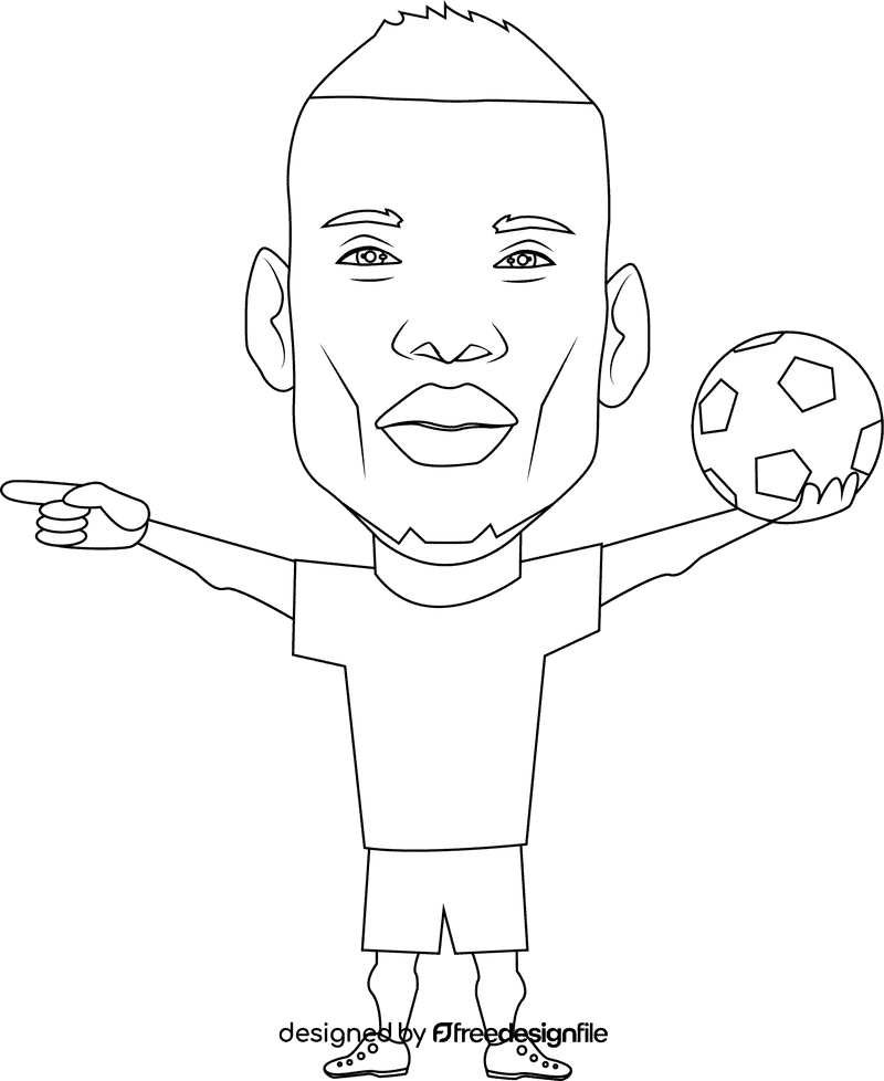 Paul Pogba Cartoon black and white clipart