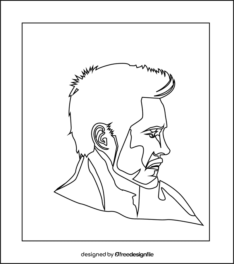 Robert Downey Jr black and white clipart